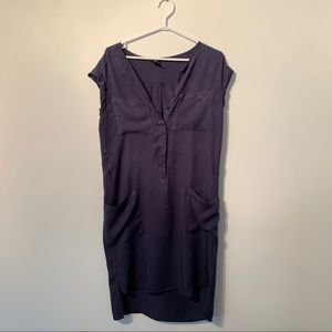 Navy blue causal dress with pockets